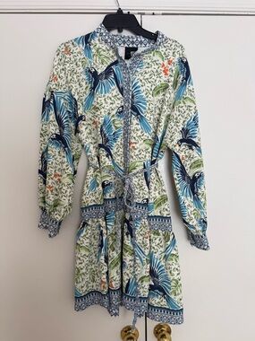 Alex Marie Blue and Teal Geometric Print Blouse